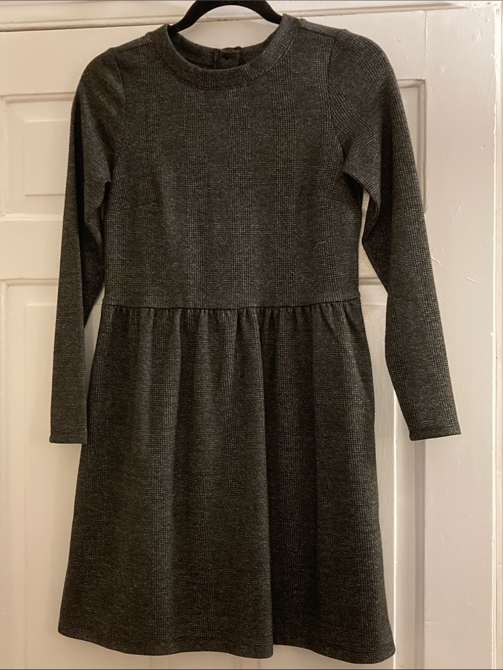 LOFT Petite Long-Sleeve Knit Mini Dress - Charcoal,Size XXSP